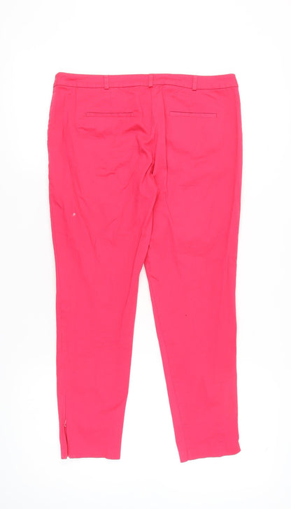 Mademoiselle R Womens Pink Chino Slim Tapered Trousers UK 12
