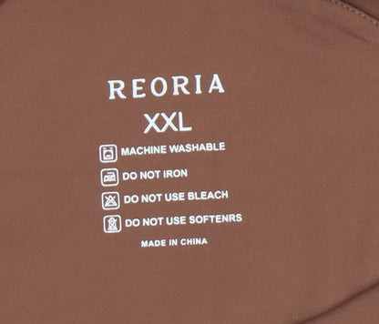 Reoria Women’s Brown One Shoulder Camisole Tank Top 2XL Slim Fit