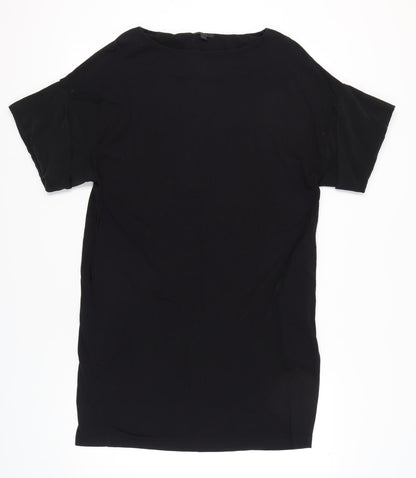 COS Women Black Shift Dress Size 12 Knee Length Short Sleeve