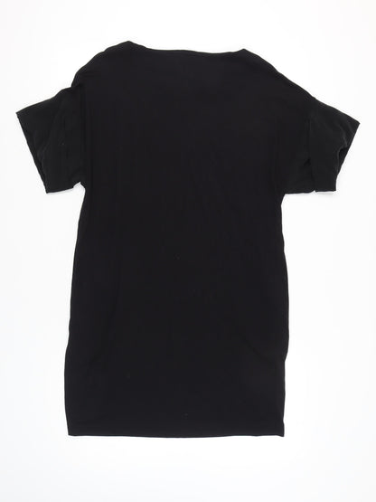 COS Women Black Shift Dress Size 12 Knee Length Short Sleeve