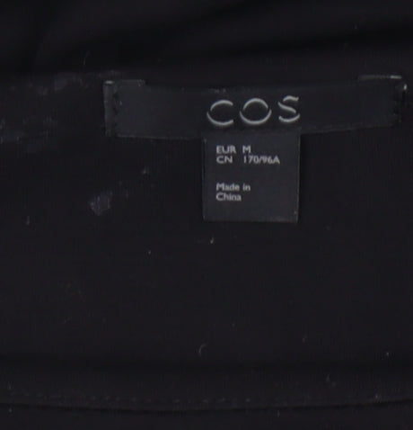 COS Women Black Shift Dress Size 12 Knee Length Short Sleeve