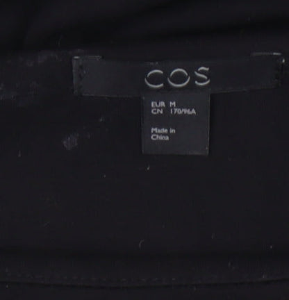 COS Women Black Shift Dress Size 12 Knee Length Short Sleeve