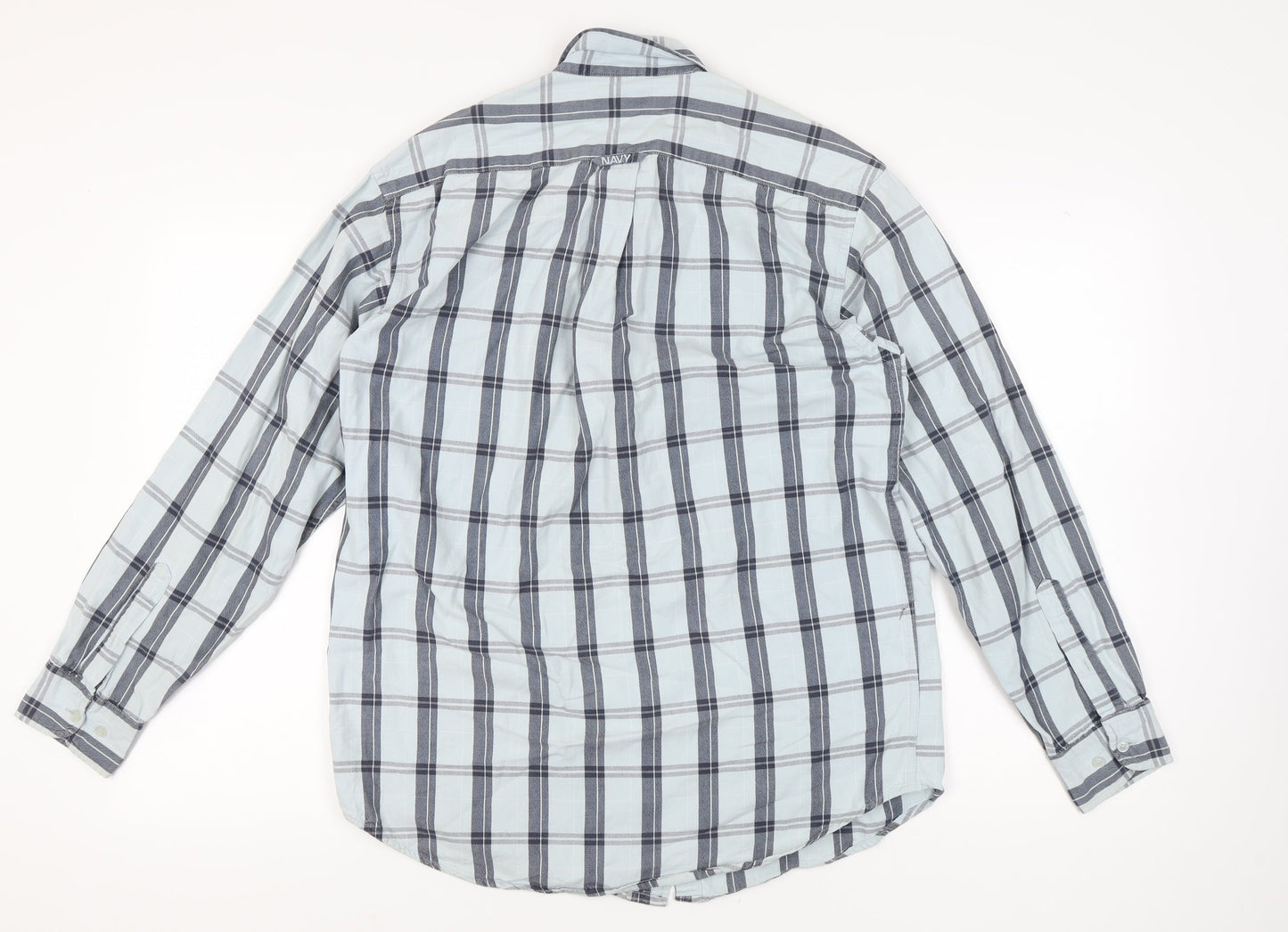 Jeff & Co Men’s Blue Check Cotton Button-Up Shirt Size S