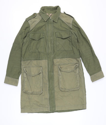 GAP Women Petite Green Cotton Military Jacket Size S