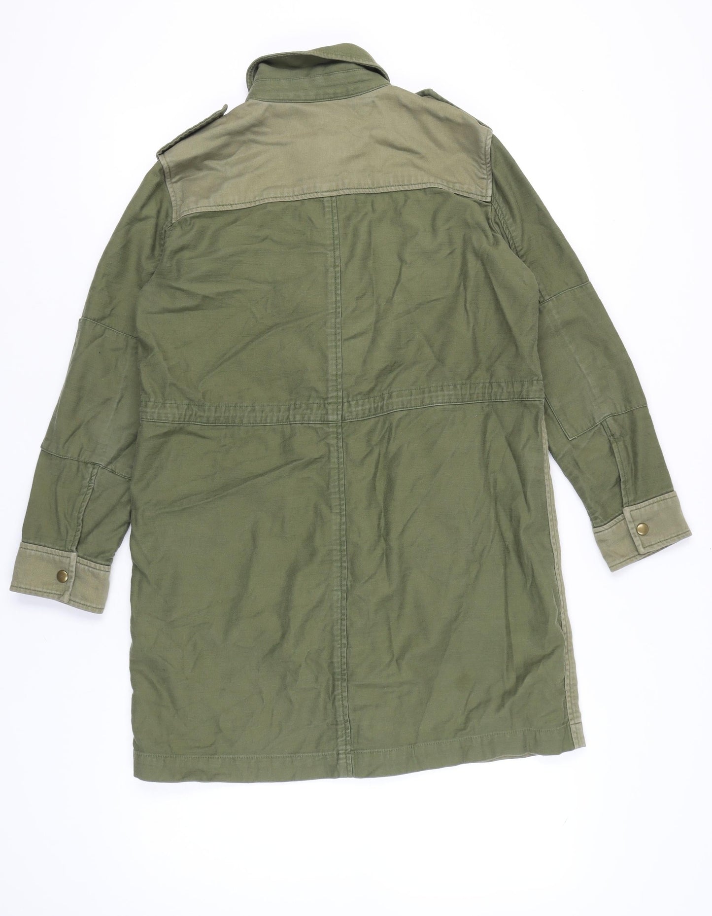 GAP Women Petite Green Cotton Military Jacket Size S