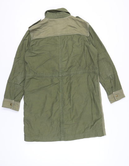 GAP Women Petite Green Cotton Military Jacket Size S
