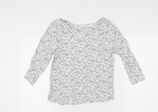 Womens UK Size 10 Fat Face White Tunic Blouse