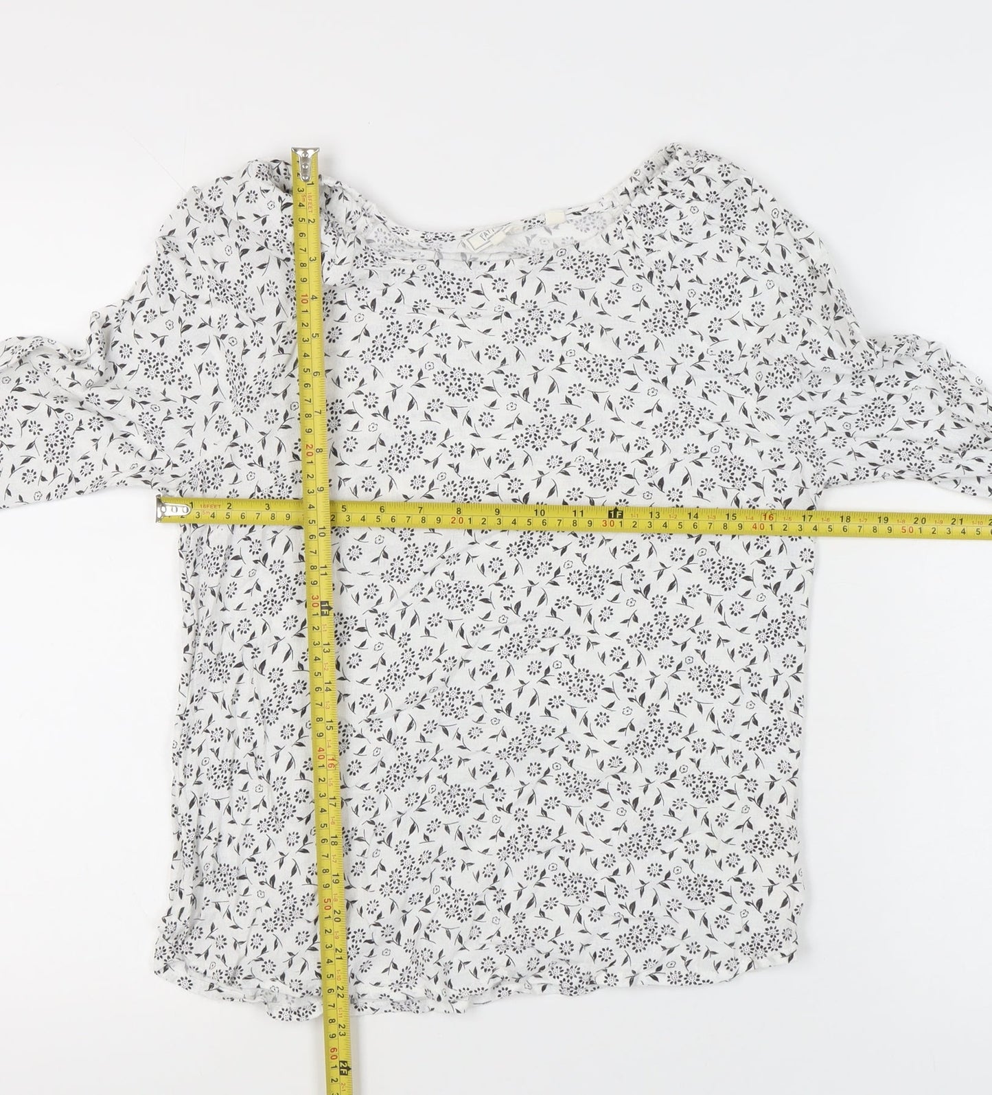 Womens UK Size 10 Fat Face White Tunic Blouse