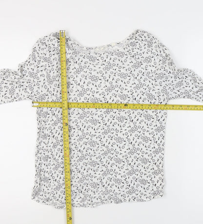 Womens UK Size 10 Fat Face White Tunic Blouse