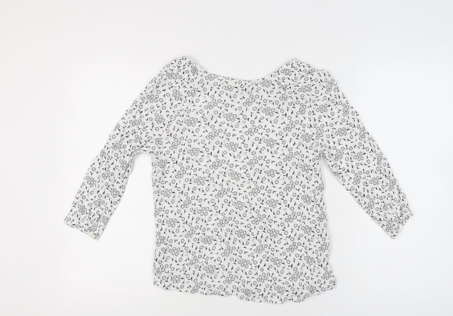Womens UK Size 10 Fat Face White Tunic Blouse