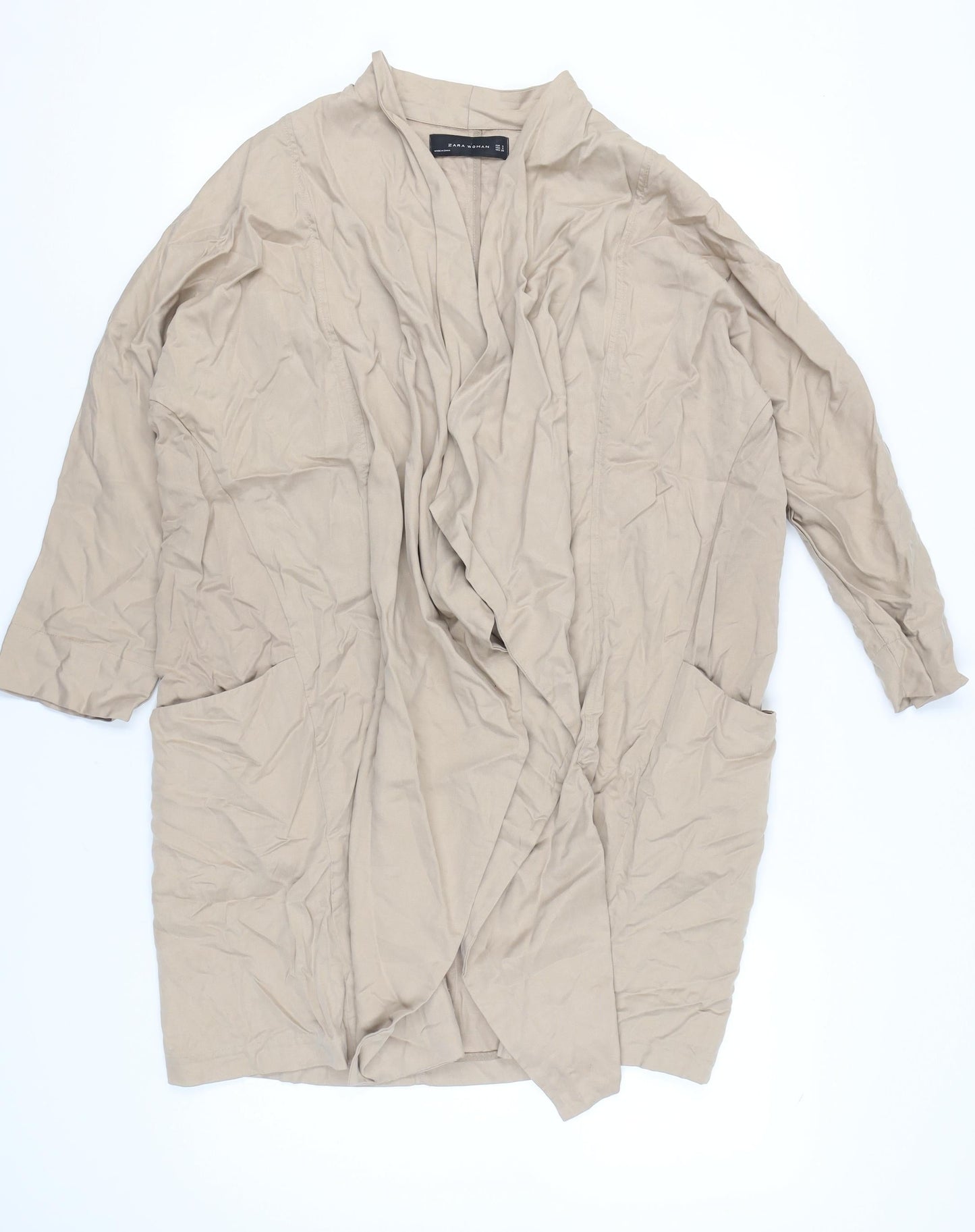 Womens UK Size 8 Zara Woman Beige Basic Jacket