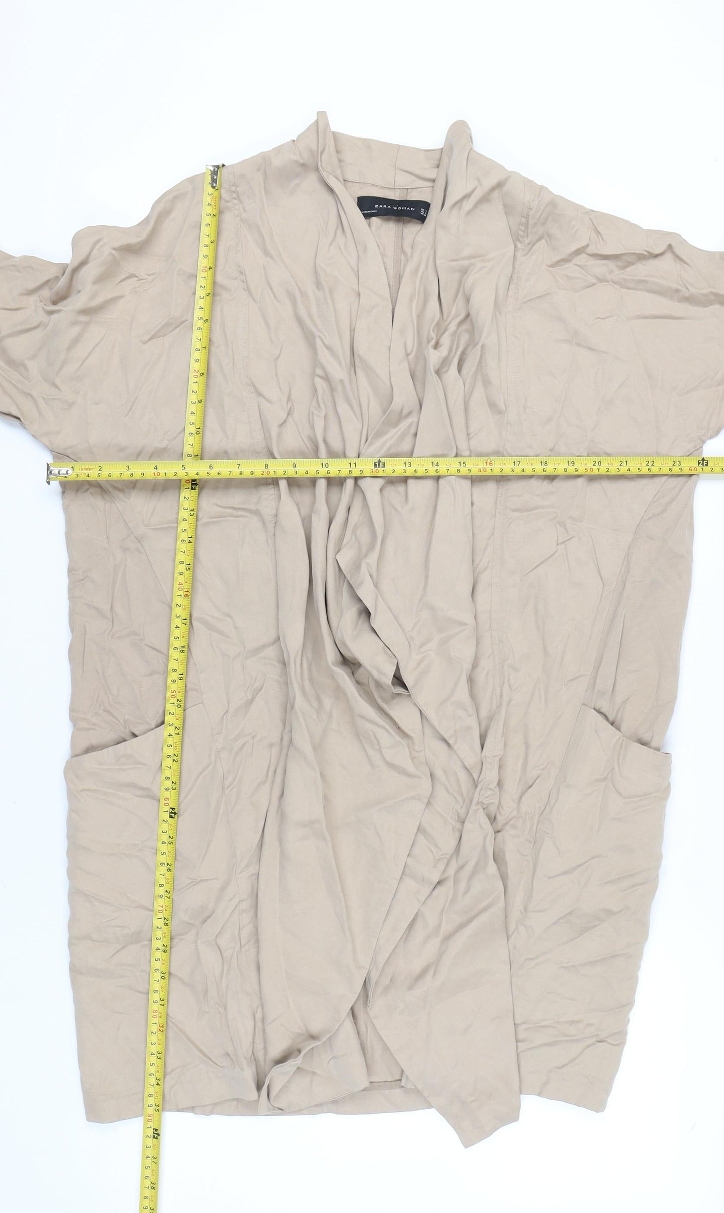Womens UK Size 8 Zara Woman Beige Basic Jacket