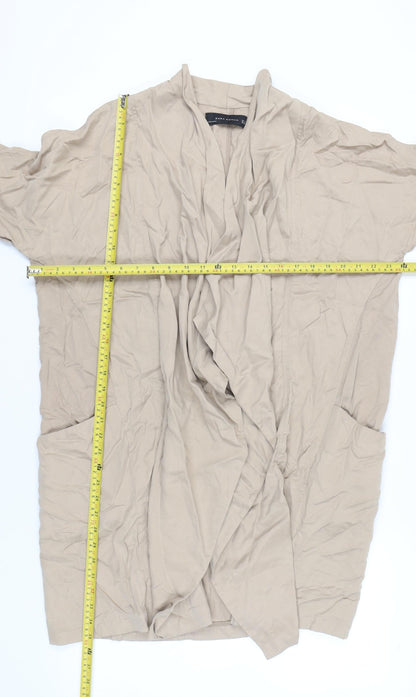 Womens UK Size 8 Zara Woman Beige Basic Jacket