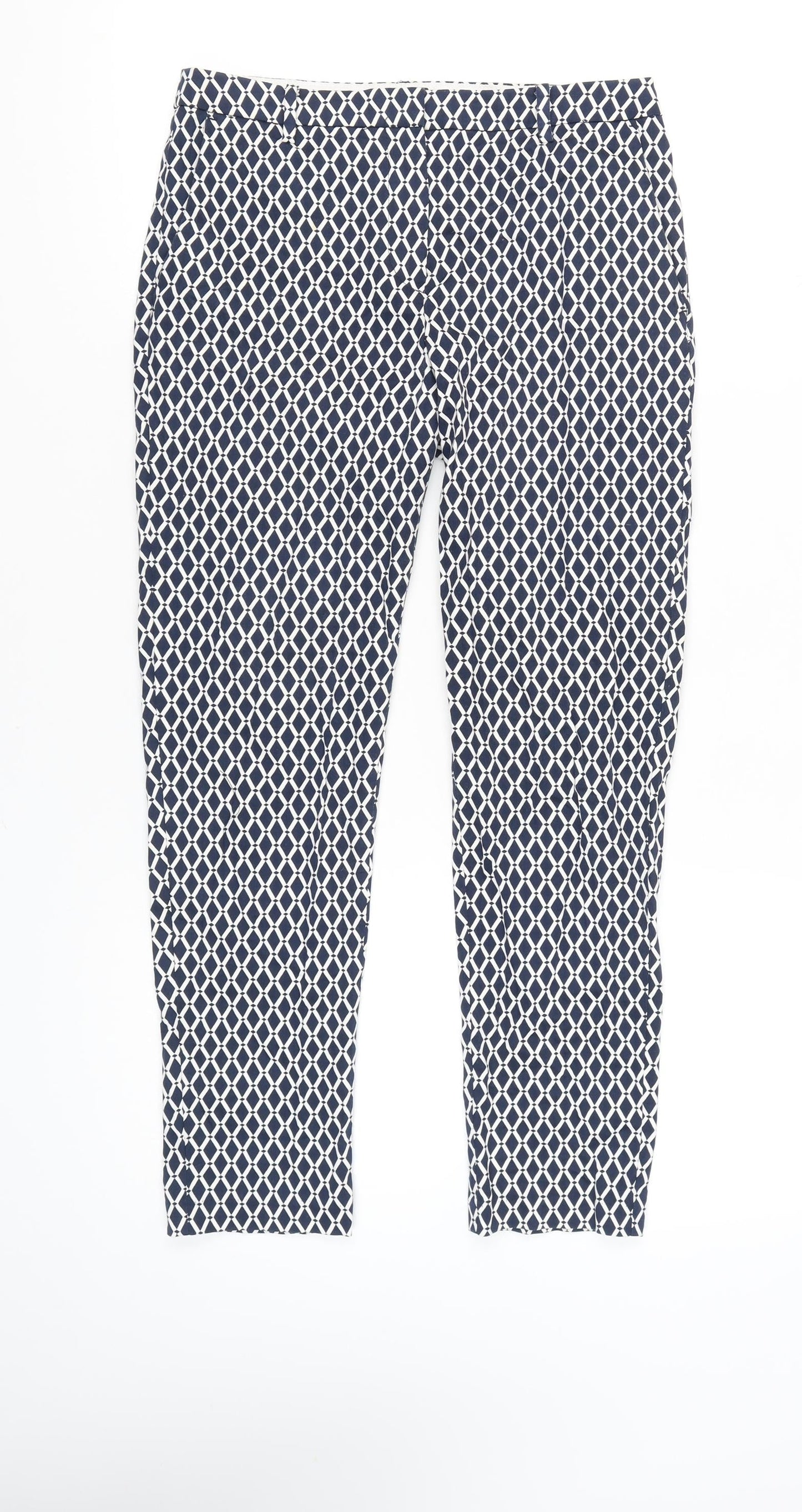 Womens UK Size 10 H&M Slim Fit Chino Blue Trousers