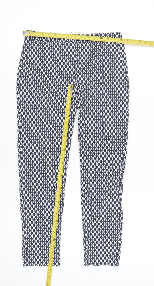 Womens UK Size 10 H&M Slim Fit Chino Blue Trousers