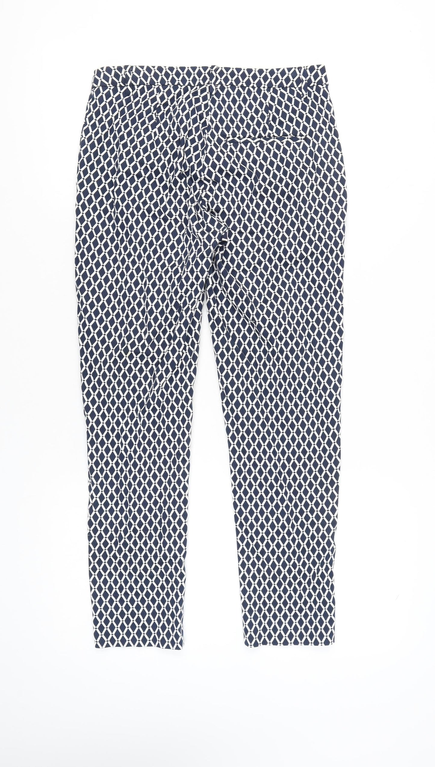 Womens UK Size 10 H&M Slim Fit Chino Blue Trousers