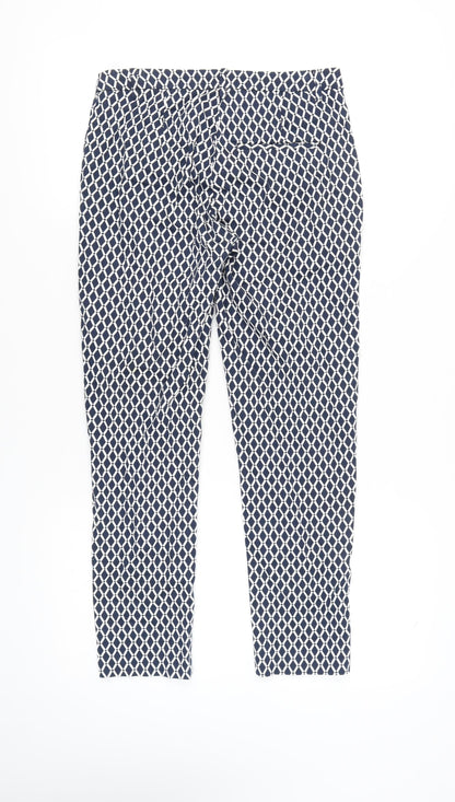 Womens UK Size 10 H&M Slim Fit Chino Blue Trousers