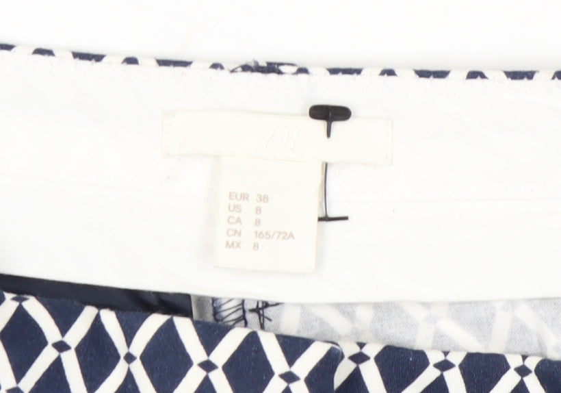 Womens UK Size 10 H&M Slim Fit Chino Blue Trousers