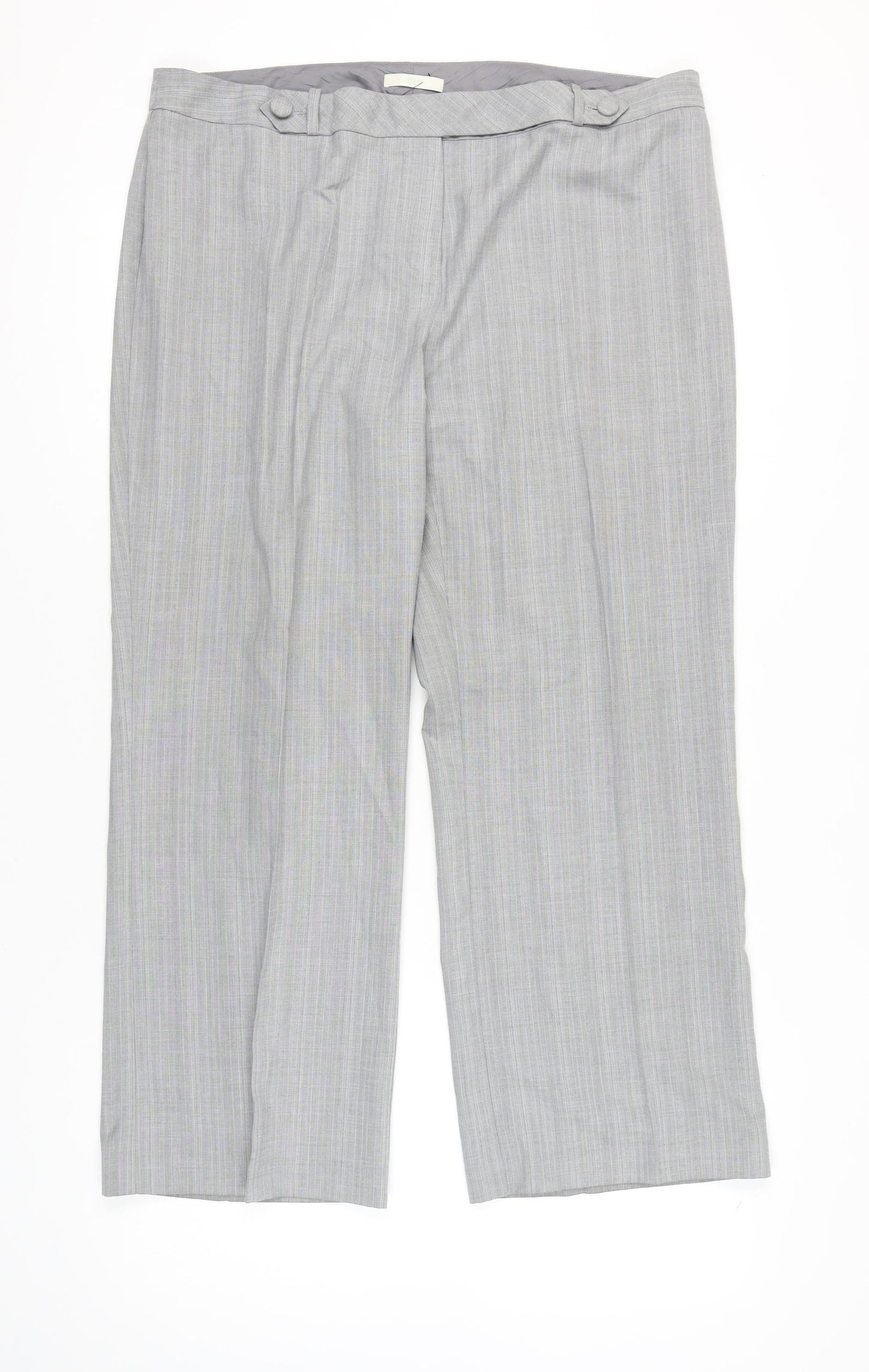 Womens UK Size 20 Marks and Spencer Classic Fit Dress Pants Grey Trousers