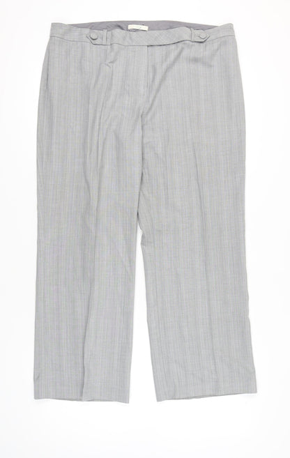 Womens UK Size 20 Marks and Spencer Classic Fit Dress Pants Grey Trousers