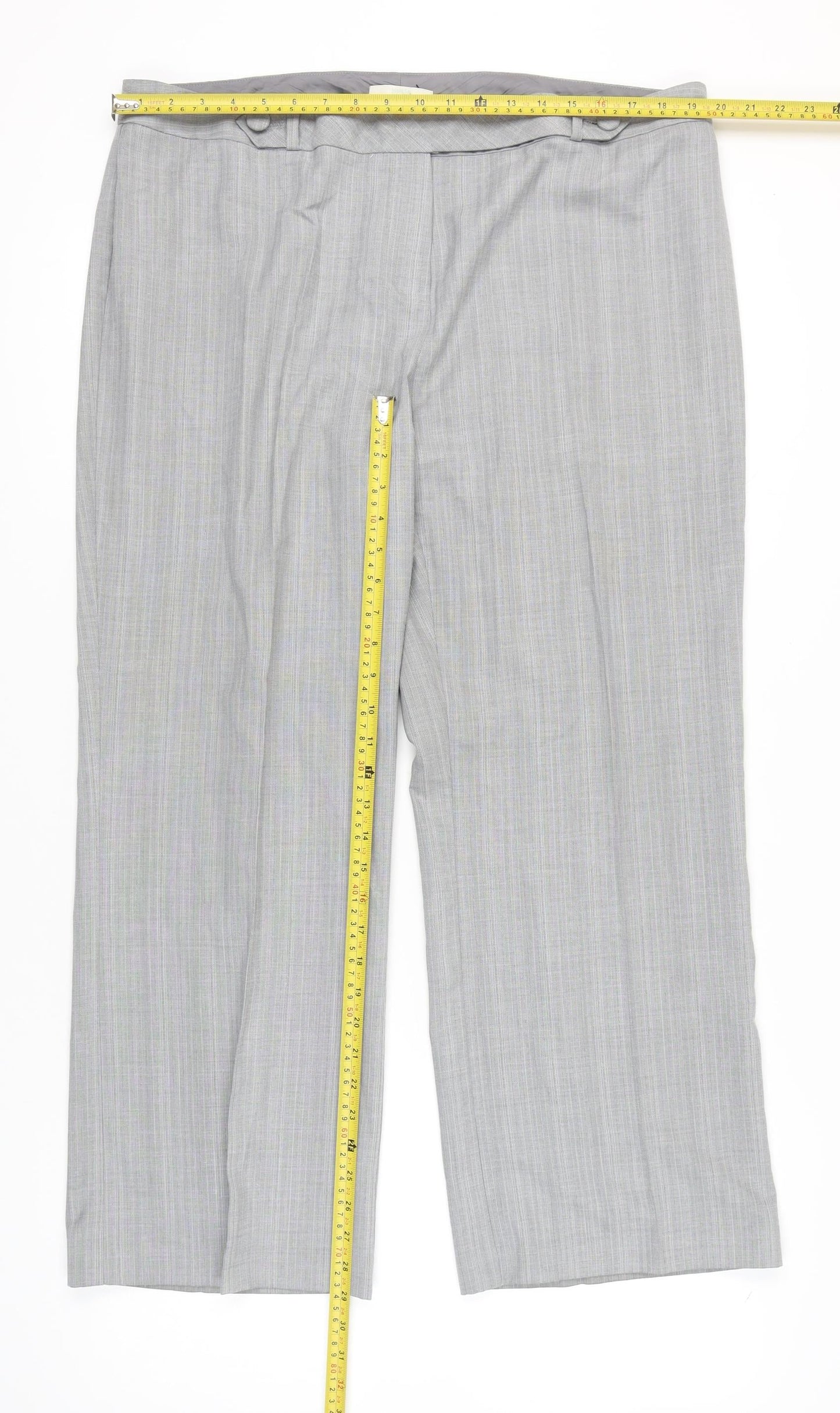 Womens UK Size 20 Marks and Spencer Classic Fit Dress Pants Grey Trousers