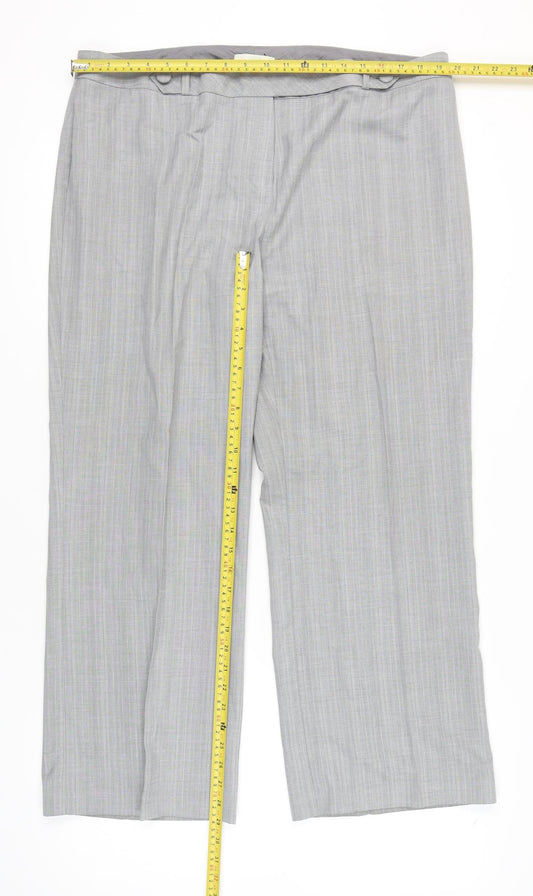 Womens UK Size 20 Marks and Spencer Classic Fit Dress Pants Grey Trousers