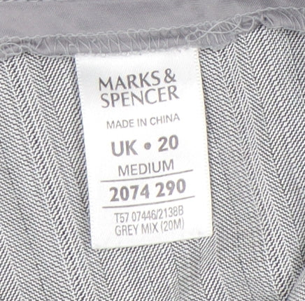 Womens UK Size 20 Marks and Spencer Classic Fit Dress Pants Grey Trousers