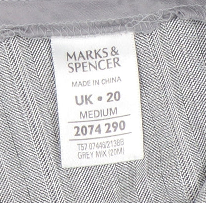 Womens UK Size 20 Marks and Spencer Classic Fit Dress Pants Grey Trousers