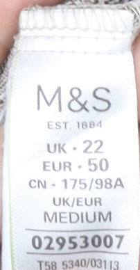 Womens UK Size 22 Marks and Spencer Regular Fit Business Casual Workwear Grey Tr