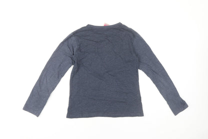 Saltrock Girls Blue Long Sleeve Graphic T-Shirt 9-10 Years Cotton