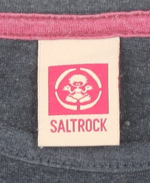 Saltrock Girls Blue Long Sleeve Graphic T-Shirt 9-10 Years Cotton