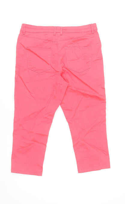 Bonmarché Women’s Pink Capri Trousers Size 12 Cotton Blend