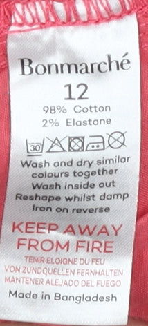 Bonmarché Women’s Pink Capri Trousers Size 12 Cotton Blend