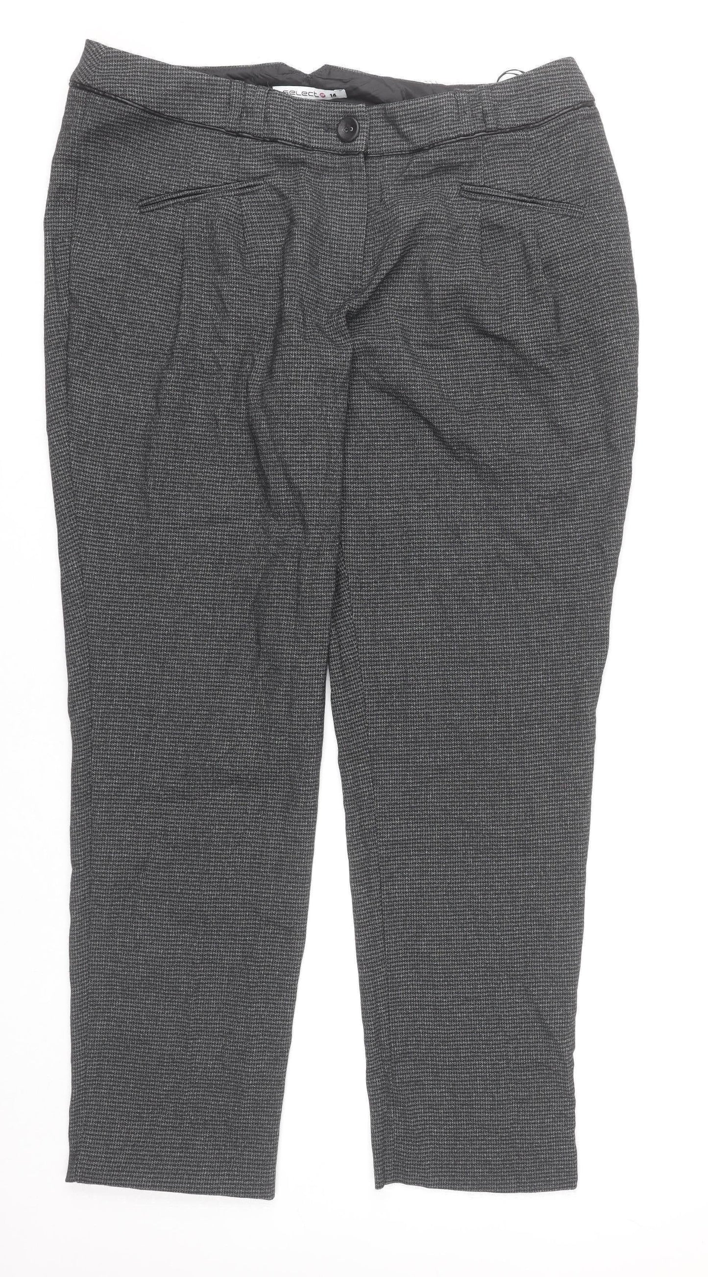 Womens UK Size 14 Select Regular Fit Dress Pants Grey Trousers