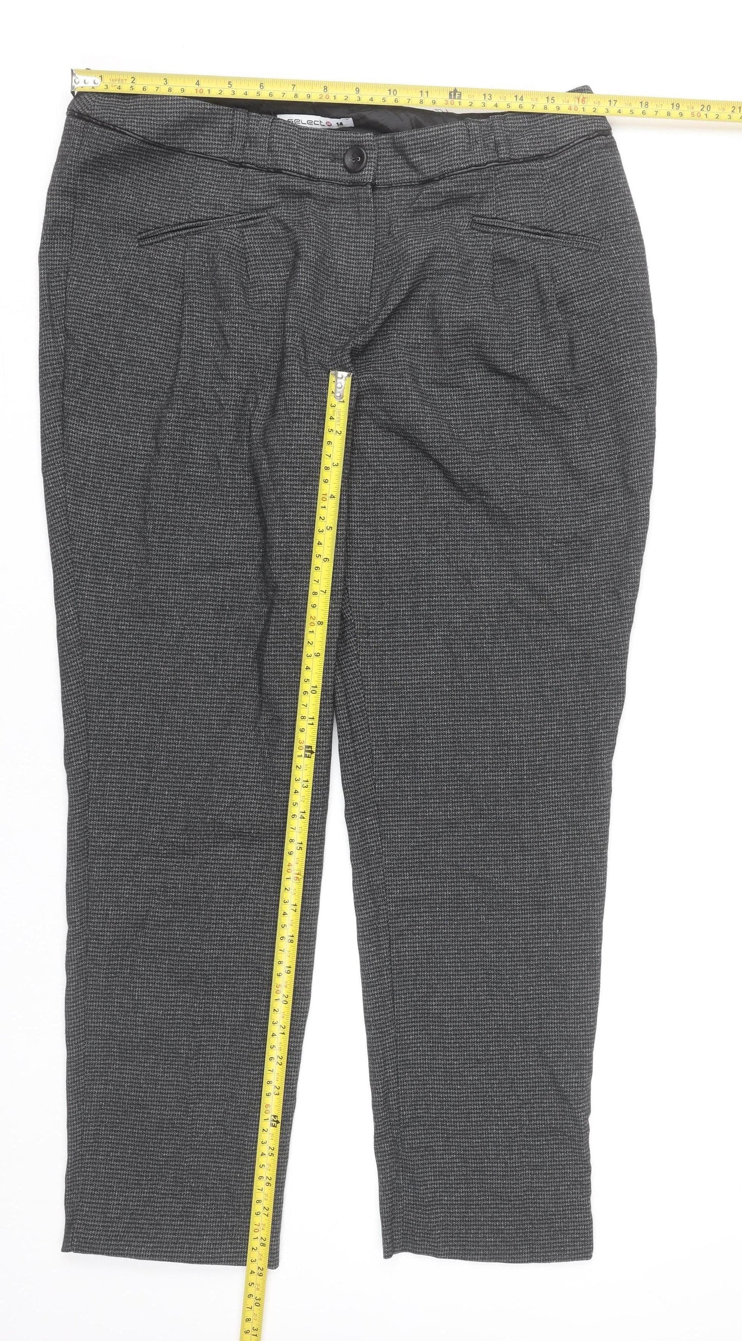 Womens UK Size 14 Select Regular Fit Dress Pants Grey Trousers