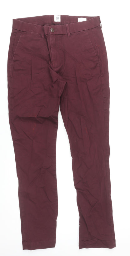 GAP Men’s Red Chino Skinny Trousers 30x30 Cotton Blend