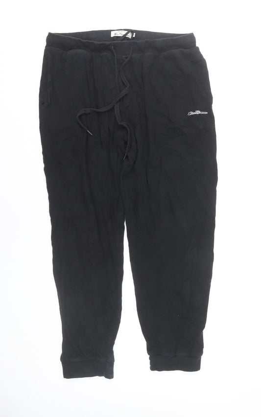 Ben Sherman Men's Black Cotton Jogger Trousers Size M