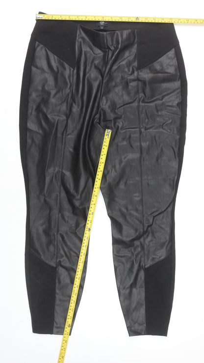River Island Plus Size 20 Black Faux Leather Jeggings Women’s Slim Fit