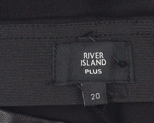 River Island Plus Size 20 Black Faux Leather Jeggings Women’s Slim Fit