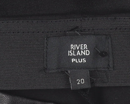 River Island Plus Size 20 Black Faux Leather Jeggings Women’s Slim Fit