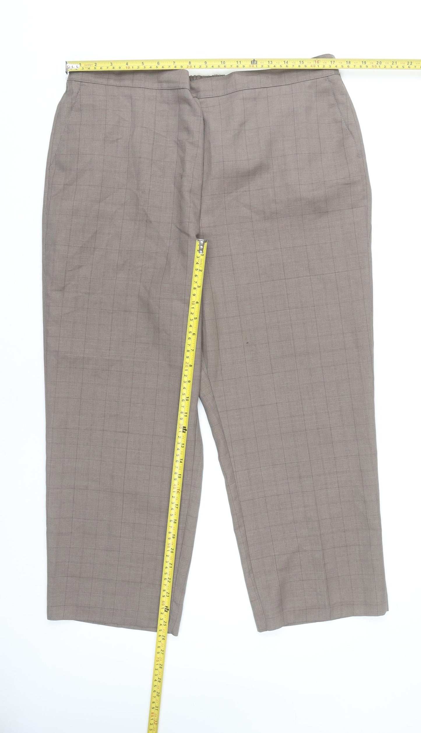 Womens UK Size 18 BHS Regular Fit Business Casual Workwear Brown Trousers