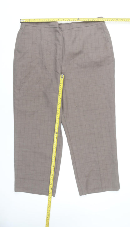 Womens UK Size 18 BHS Regular Fit Business Casual Workwear Brown Trousers