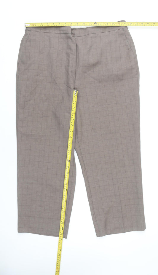 Womens UK Size 18 BHS Regular Fit Business Casual Workwear Brown Trousers