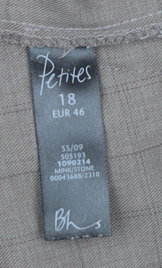 Womens UK Size 18 BHS Regular Fit Business Casual Workwear Brown Trousers