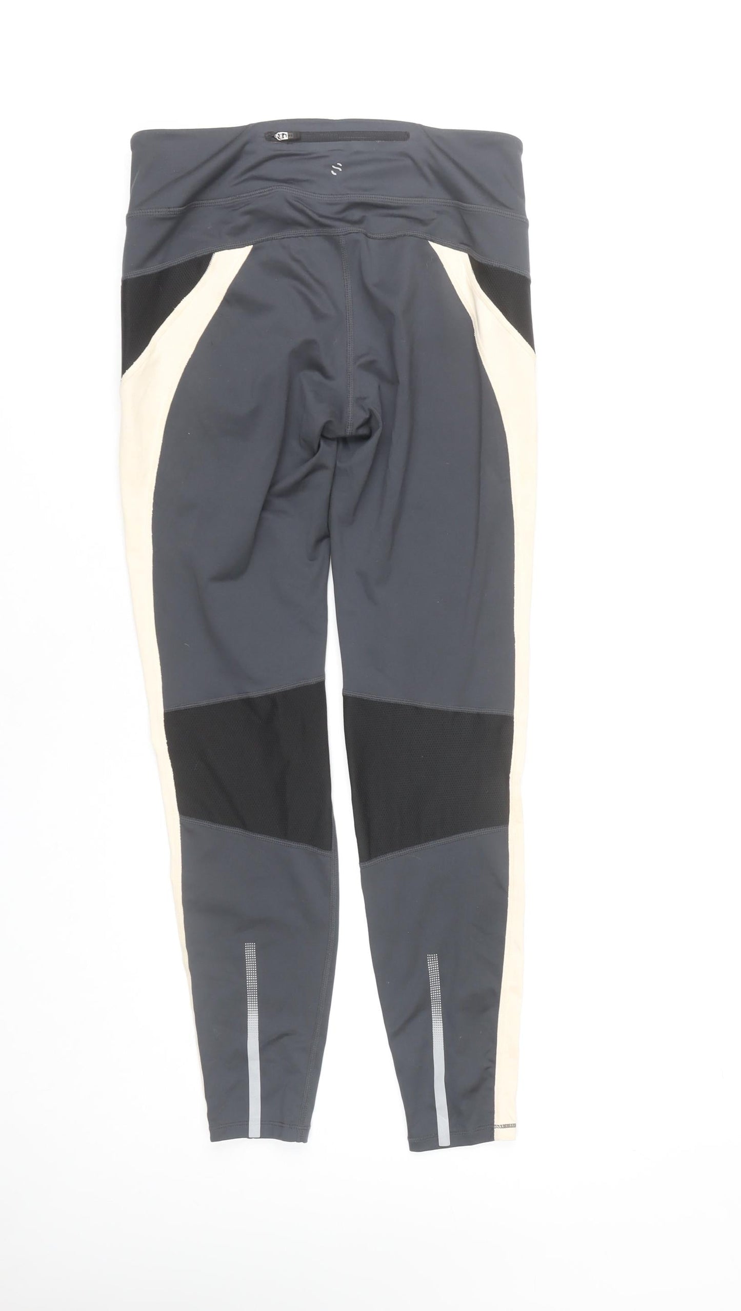 H&M Women’s Black Beige Sport Leggings Size 12 Slim Fit Running Gym