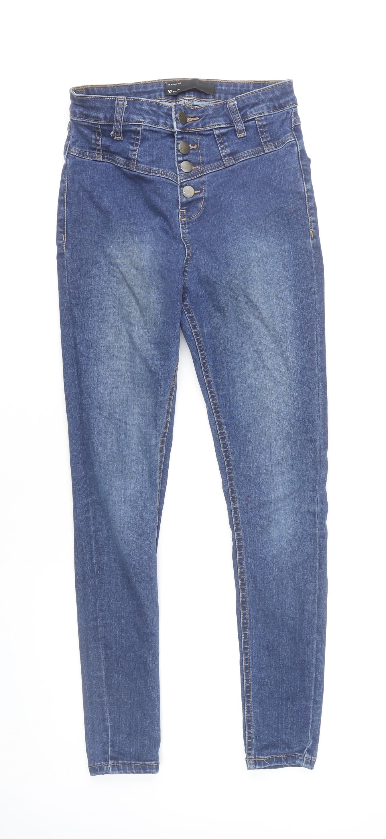 Very Womens Blue High Rise Skinny Jeans Size 10 Slim Fit Stretch