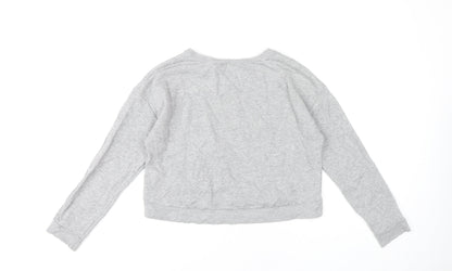 Coca Cola Girls Grey Logo Sweatshirt 12-13 Years Pullover Crew Neck