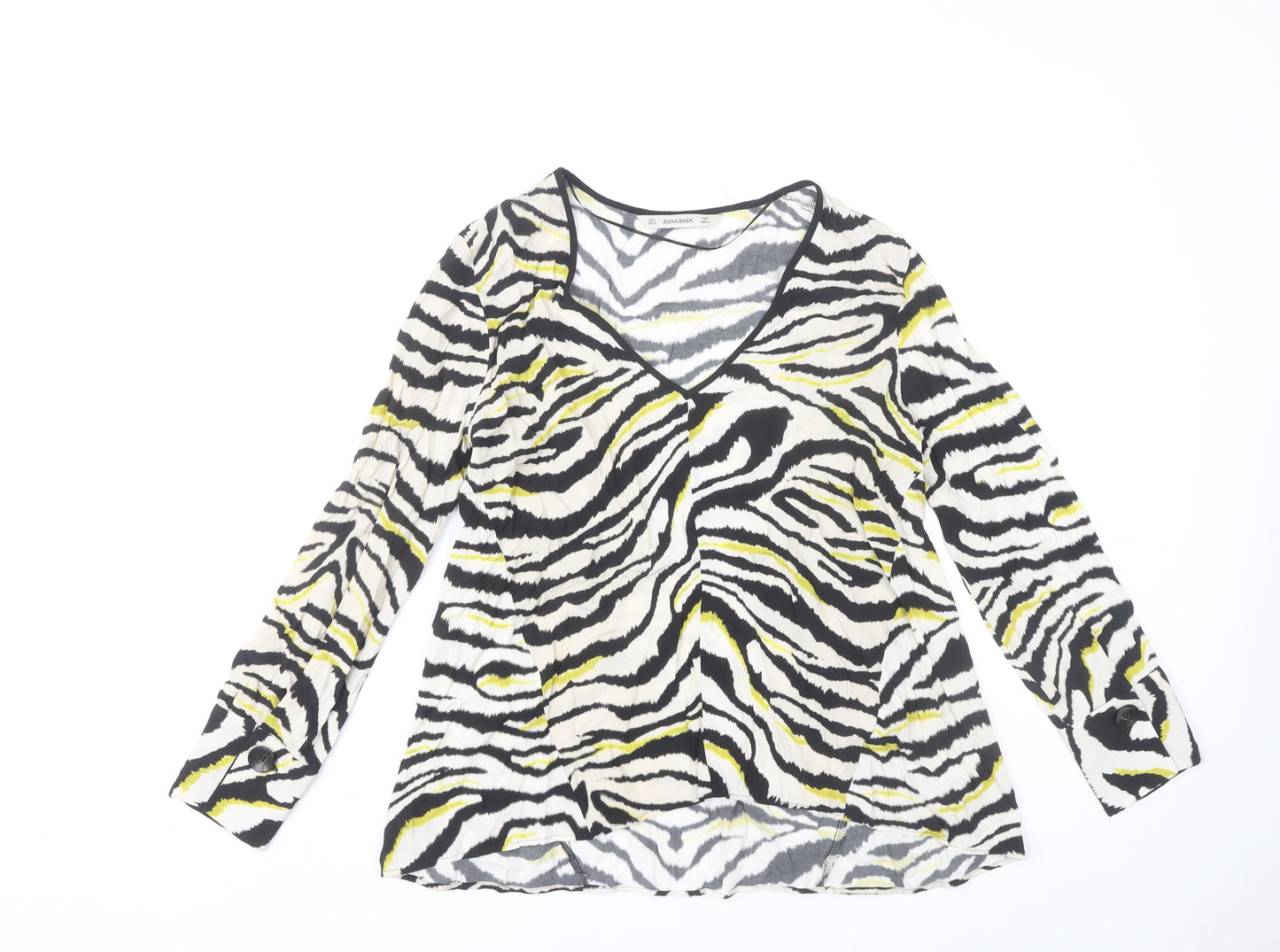Womens UK Size S Zara Basic Multicoloured Tunic Blouse