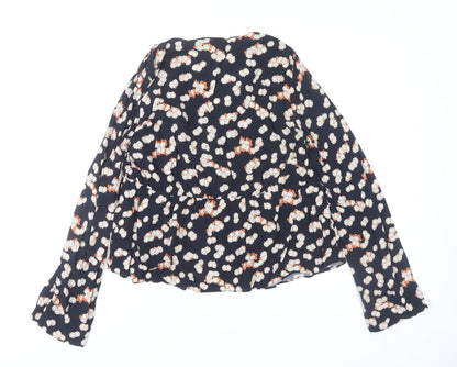 Womens UK Size 8 Zara Multicoloured Wrap Blouse