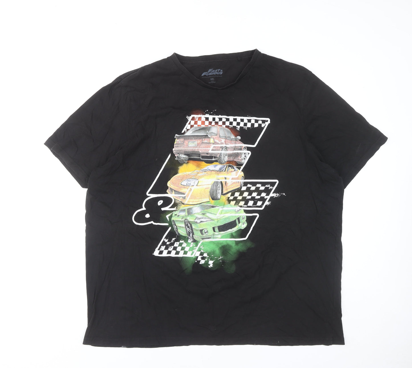 Fast & Furious Men's Black 3XL Graphic Cars T-Shirt Cotton